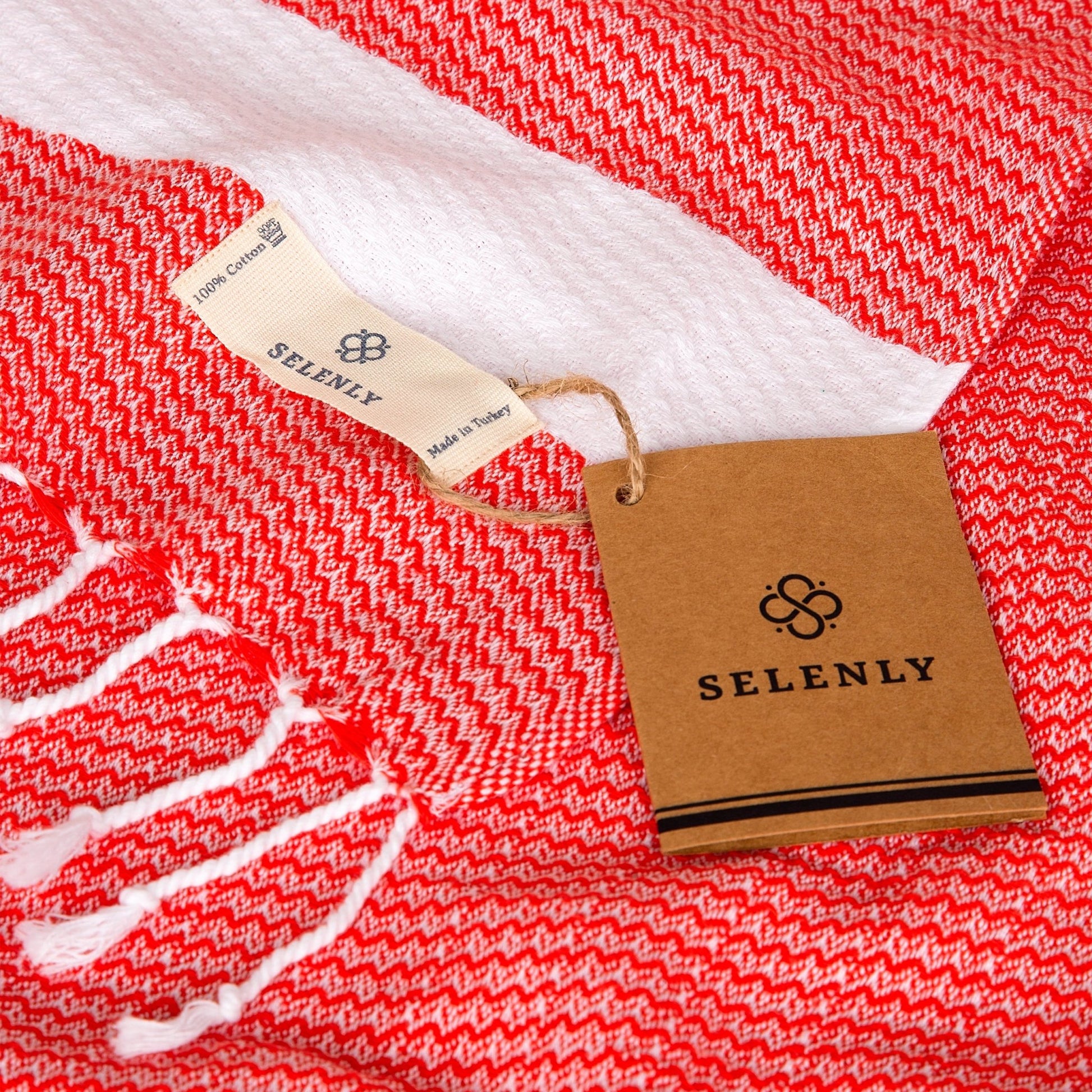 Selenly Turkish Beach and Bath Towels | 100% Cotton (Coral Red) - Selenly - Quick Dry Towel - Turkish Towel