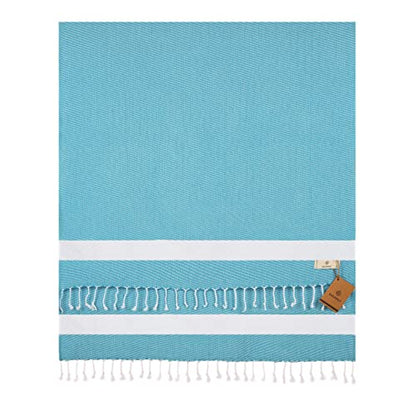 Selenly Turkish Beach and Bath Towels | 100% Cotton (Turquoise) - Selenly - Quick Dry Towel - Turkish Towel