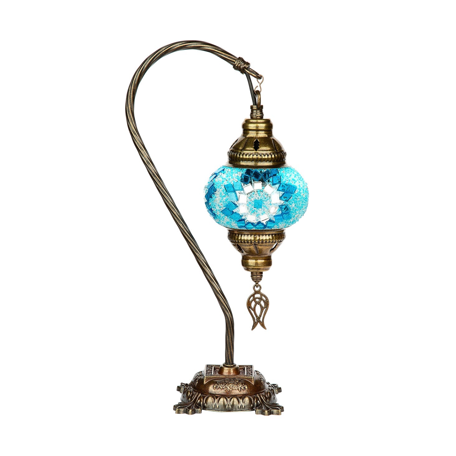 Selenly Turkish Mosaic Swan Neck Lamp for Table & Bedside - Blue - Selenly - Home Improvement