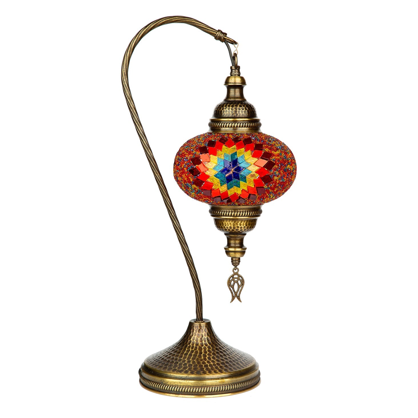 Turkish Swan Neck Mosaic Table Lamp (Rainbow)