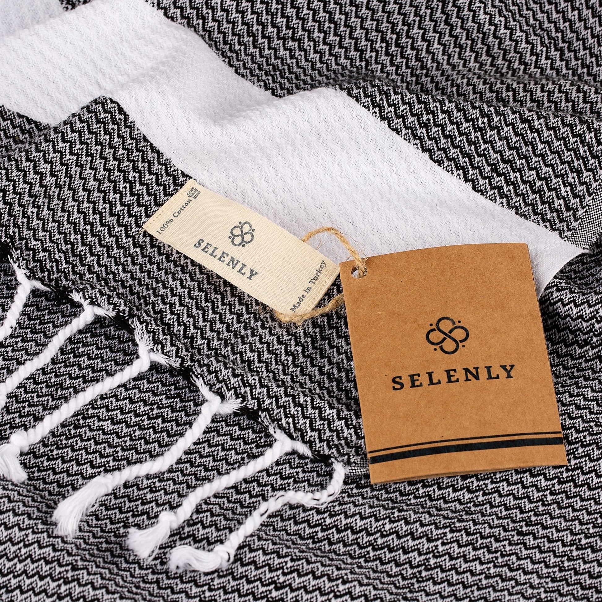 Selenly Turkish Towel | 100% Cotton - Black - Selenly - Home