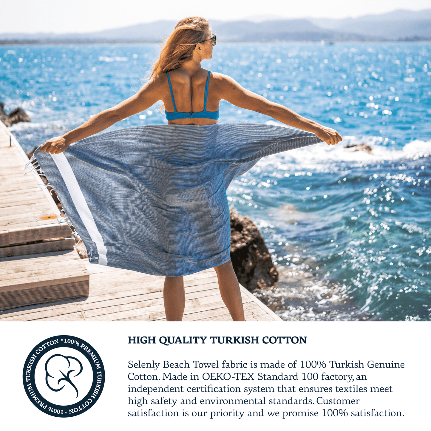 Selenly Turkish Towel | 100% Cotton - Petrol - Selenly - Home